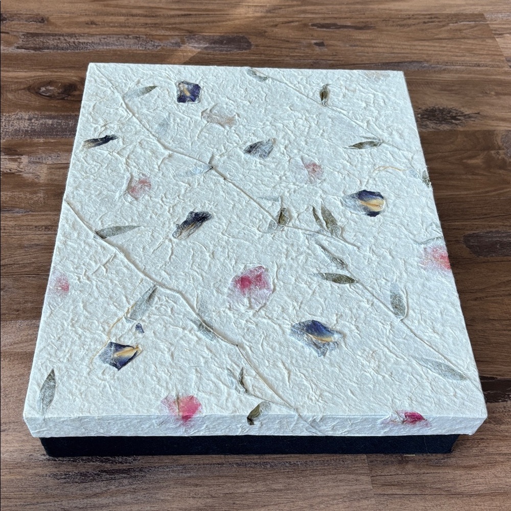 Brand New Handmade Floral Petal Wedding Scrapbook with Wooden Spine - Picture 10 of 10